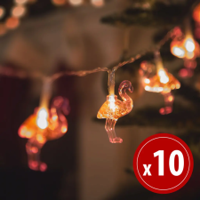 Family LED fényfüzér, flamingó (1,1 m, 10 LED, melegfehér, 3 x AA) kültéri izzósor