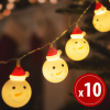 Family LED fényfüzér - hóember - 10 LED - 1,1 méter - melegfehér - 3 x AA