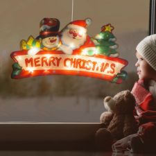 Family Nagyméretű LED-es ablakdekor - mikulás, hóember - 45 x 24 cm karácsonyi ablakdekoráció