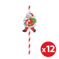 Family Papír szívószál - karácsony - 197 x 6 mm - 12 db / csomag karácsonyi dekoráció