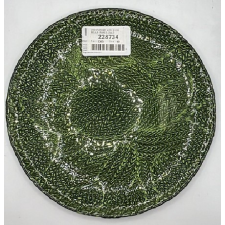  family üvegtányér átm:21cm bella fémes-zöld party kellék