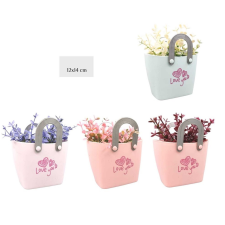  Family virág dekor kaspóban 12x14cm 4f. kerti tárolás