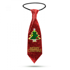 FamilyChristmas Karácsonyi nyakkendő - piros glitteres - 41 x 11 cm karácsonyi dekoráció
