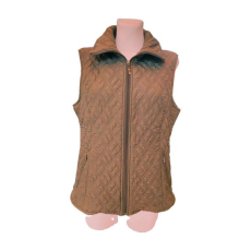  Fan June keki színű steppelt női mellény (méret: M)