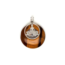 Fánk medál ülő buddha Tigrisszem 3cm medál