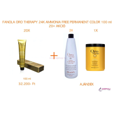  FANOLA ORO Therapy 24K Ammonia Free Permanent Color 100 ml 20+ AKCIÓ (+ AJÁNDÉKOK: 2 db FANOLA Oro) hajfesték, színező