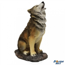  Farkas szobor, ülő, üvöltő dekoráció