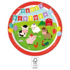 Farm papírtányér 8 db-os 23 cm FSC party kellék