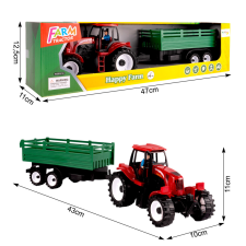 Farm Traktor pótkocsival 43cm autópálya és játékautó