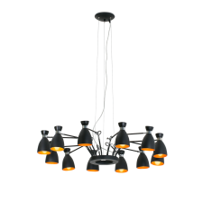 Faro Retro fekete-króm függesztett lámpa (FAR-20048) E14 12 izzós IP20 világítás