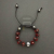 Fashion Shamballa karkötő 1 kristály + 8 üveggyöngy piros