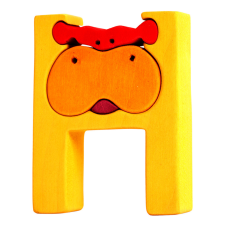 Fauna fa puzzle ABC betűk H (viziló) puzzle, kirakós