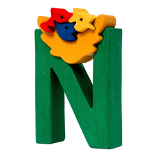 Fauna fa puzzle ABC betűk N (fészek) kreatív és készségfejlesztő