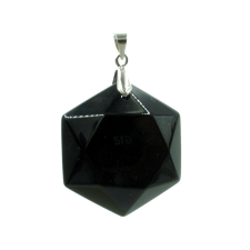 Fazettált hexagon onix medál medál