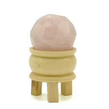  Fazettás Ásvány Golyó Állványon - Rózsakvarc gyógyhatású készítmény