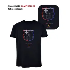 FC Barcelona Címeres fekete gyerek Barcelona póló - feliratozható