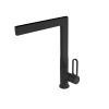  FDesign Zaffiro FD1-ZFR-4-22 konyhai keverőcsap, 3/8'', L típus, magas kifolyó, forgatható, matt, fekete