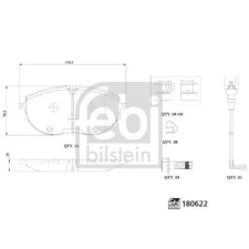 FEBI BILSTEIN fékbetétkészlet, tárcsafék 180622 autóalkatrész