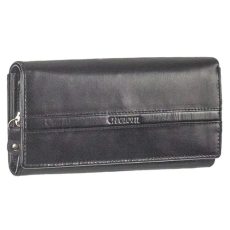  Fedeles, betétes sima fekete női bőr pénztárca Charlotte