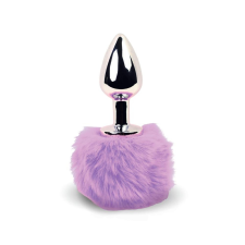 FeelzToys Bunny Tails - fém anál dildó nyuszifarokkal (ezüst-lila) anál