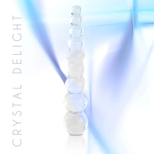 FeelzToys GLAZZZ Crystal Delight - gyöngyös üveg dildó (áttetsző) műpénisz, dildó