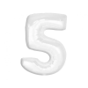  Fehér B&C White 5-ös szám fólia lufi 92 cm