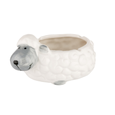  Fehér bárányt ábrázoló kerámia hamutartó - fehér és ezüst színű hamutartó