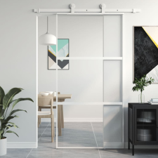 fehér edzett üveg és alumínium tolóajtó 102,5 x 205 cm építőanyag