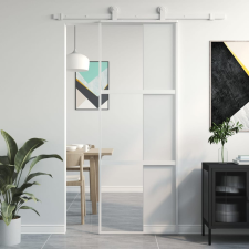 Fehér edzett üveg és alumínium tolóajtó 76 x 205 cm építőanyag