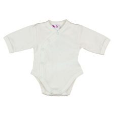 Fehér elöl patentos hosszú ujjú baba body kombidressz, body