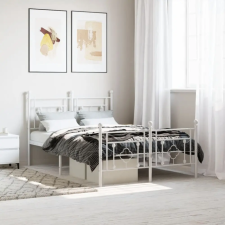  Fehér fém ágykeret fej- és lábtámlával 120 x 190 cm ágy és ágykellék