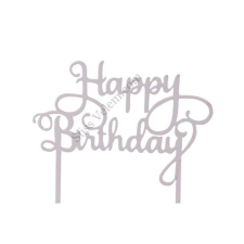  Fehér Happy Birthday felirat tortadísz sziluett sütés és főzés