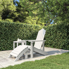  fehér HDPE kerti adirondack szék lábtartóval kerti bútor