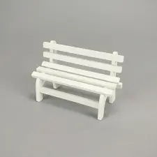  Fehér klasszikus pad, mérete: 11x7x5 cm dekorációs kellék