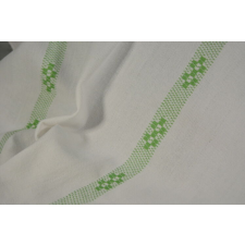  Fehér konyharuha zöld csík  mintával 50x70 cm lakástextília