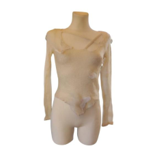  Fehér kötött női rövid pulóver (méret: S)