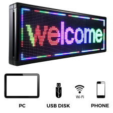 Fehér kültéri led fényújság , futófény 197x85 cm led rendszer tartozék