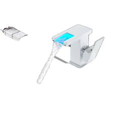  Fehér LED fürdőszoba csaptelep, kerámia szelepmag, sárgaréz ház, FEHÉR csaptelep