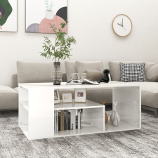  fehér magasfényű forgácslap dohányzóasztal 100 x 50 x 40 cm bútor