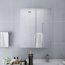  Fehér MDF tükrös fürdőszobaszekrény 60 x 15 x 75 cm fürdőszoba bútor