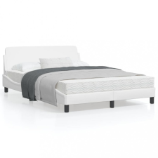  Fehér műbőr ágykeret fejtámlával 120 x 200 cm ágy és ágykellék