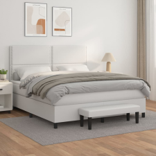 fehér műbőr rugós ágy matraccal 180 x 200 cm ágy és ágykellék