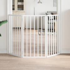  fehér nyárfa 3 paneles összecsukható kutyakapu 150 cm kisállatfelszerelés