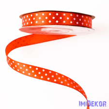 Fehér pöttyös szatén szalag 12mm x 20m - Piros szalag, masni