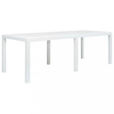  fehér rattan hatású műanyag kerti asztal 220 x 90 x 72 cm kerti bútor