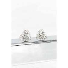  Fehér Swarovski® Kristályokkal Kirakott S925 Ezüst Szíves Fülbevaló fülbevaló