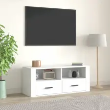  Fehér szerelt fa TV-szekrény 100 x 35 x 40 cm bútor