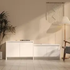  Fehér szerelt fa TV-szekrény 146,5 x 35 x 50 cm bútor