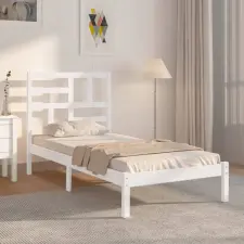  fehér tömör fa ágykeret 90 x 190 cm (3FT Single) ágy és ágykellék
