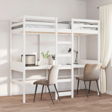 fehér tömör fenyő galériaágy-keret matrac nélkül 75 x 190 cm ágy és ágykellék